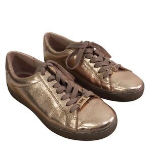 Michael Kors Womens Irving Lace-Up Leather Sneakers Rose Gold Size 6.5M